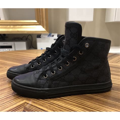 gucci supreme high top black|women's black gucci high tops.